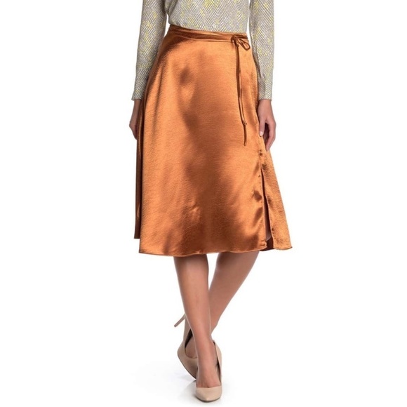 Joie Dresses & Skirts - JOIE ALBERIC A-LINE COPPER SATIN SKIRT
